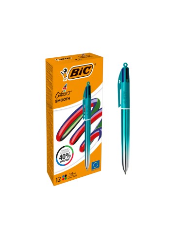 Boligrafo bic cuatro colores smooth gradiente color verde