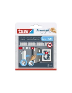 Tira adhesiva tesa powerstrips click hasta 72 kg 4x2