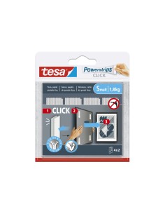 Tira adhesiva tesa powerstrips click hasta 18 kg 4x2