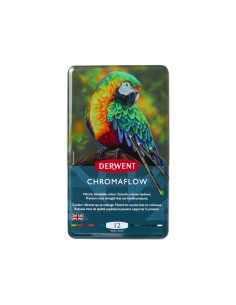 Lapices de colores derwent chromaflow caja metalica de 12 unidades colores surtidos