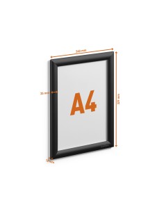 Marco porta anuncios durable din a4 marco aluminio color negro