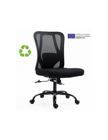 Silla de oficina archivo 2000 eiruga asiento tela respaldo malla regulable en altura mecanismo sincronizado negro