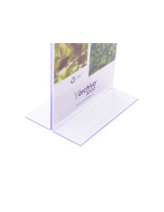 Expositor sobremesa archivo 2000 con forma t poliestireno transparente din a3 horizontal 100x420x305 mm