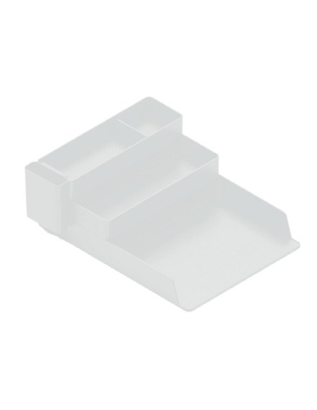 Bandeja sobremesa plastico q connect organizador de escritorio con 4 departamentos transparente