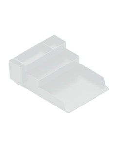 Bandeja sobremesa plastico q connect organizador de escritorio con 4 departamentos transparente