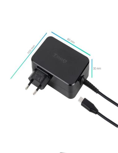 Tooq Cargador portátil GAN USB-C PD 100W Negro