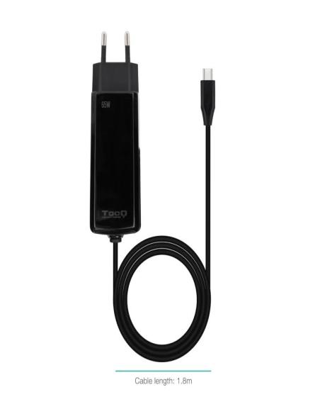 Tooq Cargador portátil GAN USB-C PD 65W Cúbico