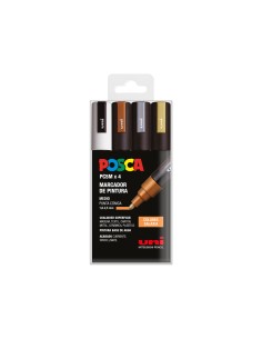 Rotulador uni posca pc 5m 4c estuche de 4 unidades colores galaxia surtidos