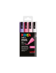 Rotulador uni posca pc 5m 4c estuche de 4 unidades colores dulces surtidos