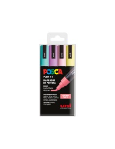 Rotulador uni posca pc 5m 4c estuche de 4 unidades colores pastel surtidos