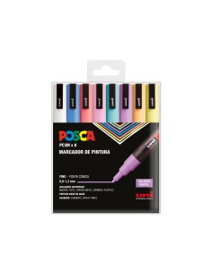 Rotulador uni posca pc 3m 8c estuche de 8 unidades colores pastel surtidos