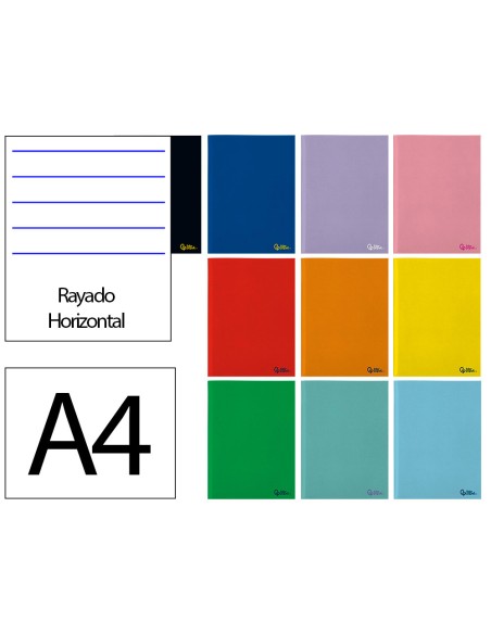 Libreta liderpapel smart a4 48 hojas 75g m2 horizontal con doble margen colores surtidos