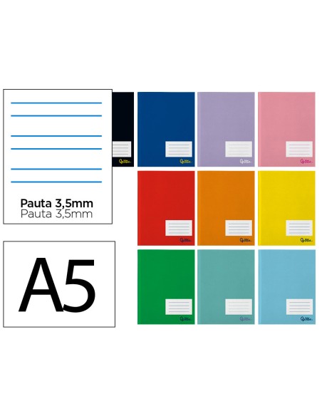 Libreta liderpapel smart a5 plus 32 hojas 75g m2 pauta 4 35mm con margen colores surtidos