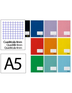 Libreta liderpapel smart a5 plus 32 hojas 75g m2 cuadro 4mm con margen