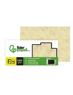 Cartulina marmoleada liderpapel din a4 240gr crema claro paquete de 100 hojas