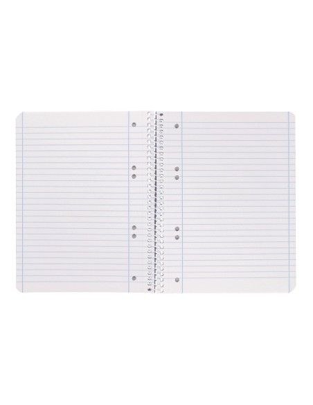 Cuaderno espiral liderpapel a5 micro smart tapa blanda 80h 75r horizontal 7mm doble margen 6 taladros colores