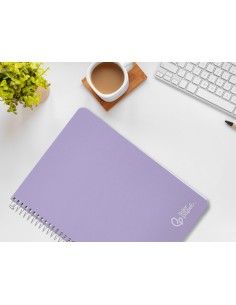 Cuaderno espiral liderpapel din a4 witty tapa dura 80h 90gr cuadro 4mm con margen color violeta