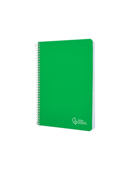 Cuaderno espiral liderpapel din a4 witty tapa dura 80h 90gr cuadro 4mm con margen color verde