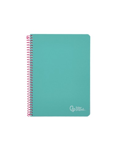 Cuaderno espiral liderpapel din a4 witty tapa dura 80h 90gr cuadro 4mm con margen color turquesa