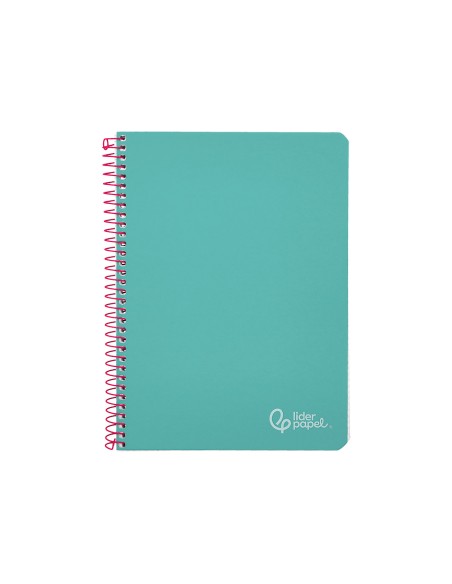 Cuaderno espiral liderpapel din a4 witty tapa dura 80h 90gr cuadro 4mm con margen color turquesa