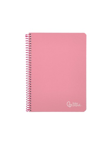 Cuaderno espiral liderpapel din a4 witty tapa dura 80h 90gr cuadro 4mm con margen color rosa