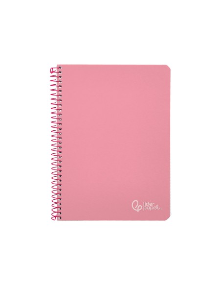 Cuaderno espiral liderpapel din a4 witty tapa dura 80h 90gr cuadro 4mm con margen color rosa