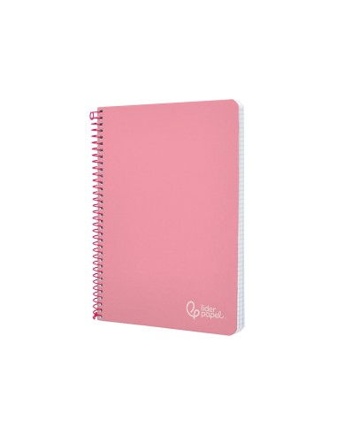 Cuaderno espiral liderpapel din a4 witty tapa dura 80h 90gr cuadro 4mm con margen color rosa
