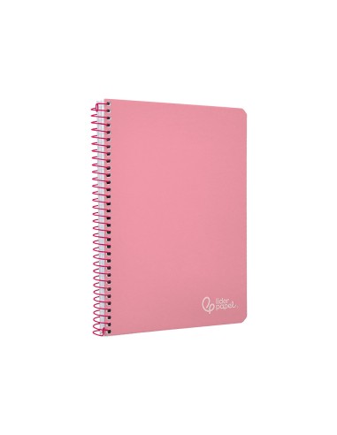 Cuaderno espiral liderpapel din a4 witty tapa dura 80h 90gr cuadro 4mm con margen color rosa