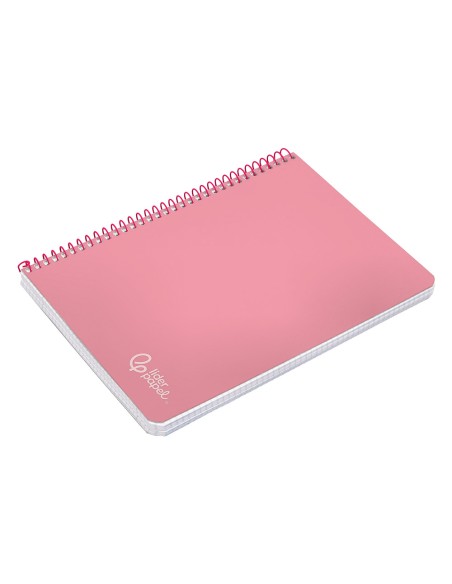 Cuaderno espiral liderpapel din a4 witty tapa dura 80h 90gr cuadro 4mm con margen color rosa