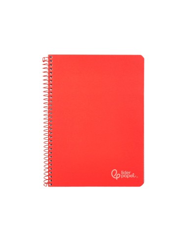 Cuaderno espiral liderpapel din a4 witty tapa dura 80h 90gr cuadro 4mm con margen color rojo