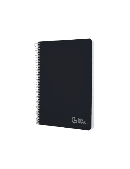 Cuaderno espiral liderpapel din a4 witty tapa dura 80h 90gr cuadro 4mm con margen color negro