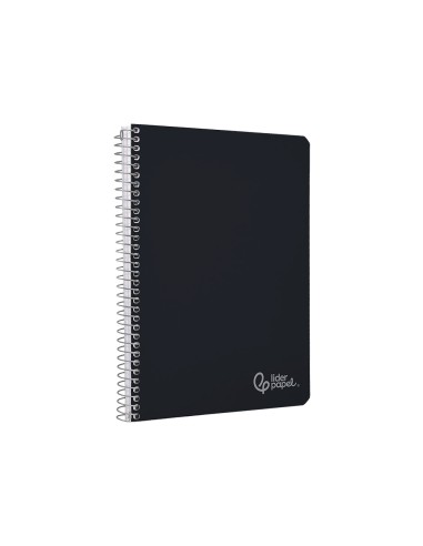 Cuaderno espiral liderpapel din a4 witty tapa dura 80h 90gr cuadro 4mm con margen color negro