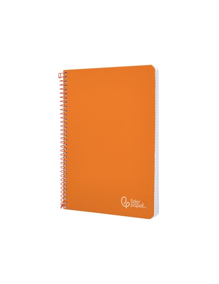 Cuaderno espiral liderpapel din a4 witty tapa dura 80h 90gr cuadro 4mm con margen color naranja