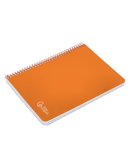 Cuaderno espiral liderpapel din a4 witty tapa dura 80h 90gr cuadro 4mm con margen color naranja