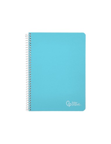 Cuaderno espiral liderpapel din a4 witty tapa dura 80h 90gr cuadro 4mm con margen color celeste