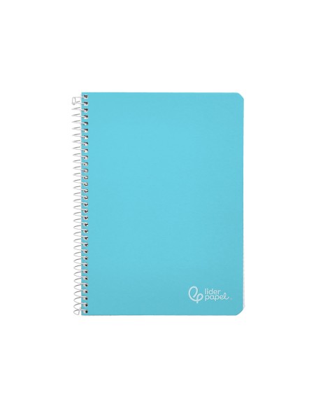 Cuaderno espiral liderpapel din a4 witty tapa dura 80h 90gr cuadro 4mm con margen color celeste