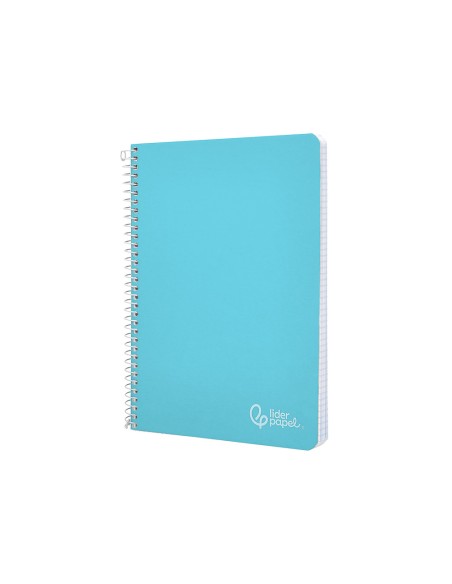 Cuaderno espiral liderpapel din a4 witty tapa dura 80h 90gr cuadro 4mm con margen color celeste