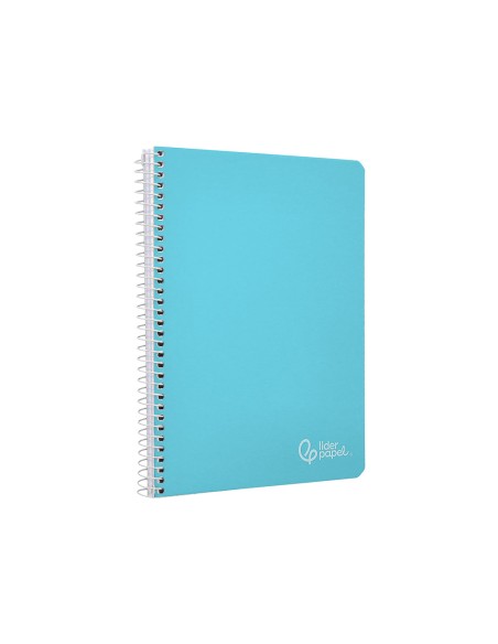 Cuaderno espiral liderpapel din a4 witty tapa dura 80h 90gr cuadro 4mm con margen color celeste
