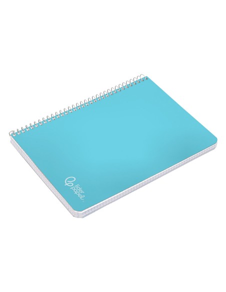 Cuaderno espiral liderpapel din a4 witty tapa dura 80h 90gr cuadro 4mm con margen color celeste