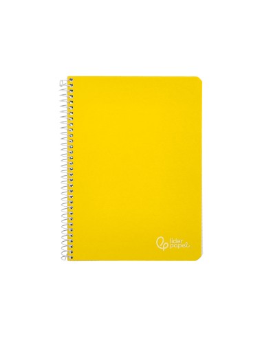 Cuaderno espiral liderpapel din a4 witty tapa dura 80h 90gr cuadro 4mm con margen color amarillo