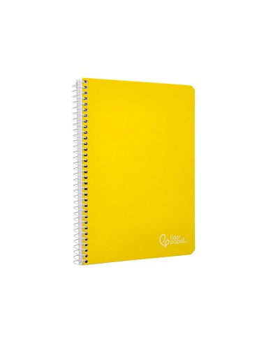 Cuaderno espiral liderpapel din a4 witty tapa dura 80h 90gr cuadro 4mm con margen color amarillo