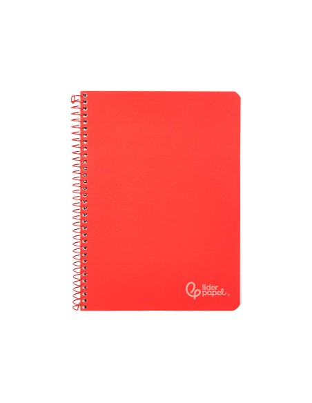 Cuaderno espiral liderpapel din a4 witty tapa dura 80h 90gr pauta 35mm con margen color rojo