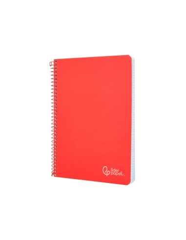 Cuaderno espiral liderpapel din a4 witty tapa dura 80h 90gr pauta 35mm con margen color rojo