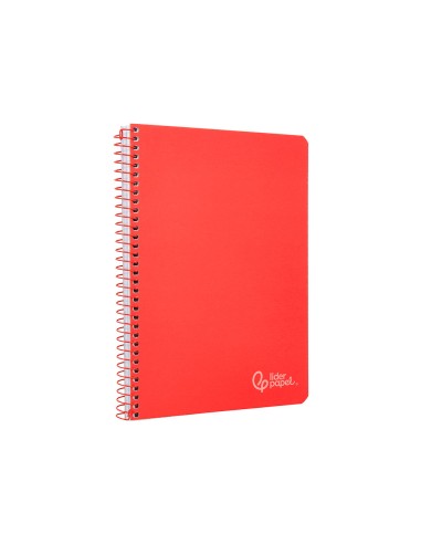 Cuaderno espiral liderpapel din a4 witty tapa dura 80h 90gr pauta 35mm con margen color rojo
