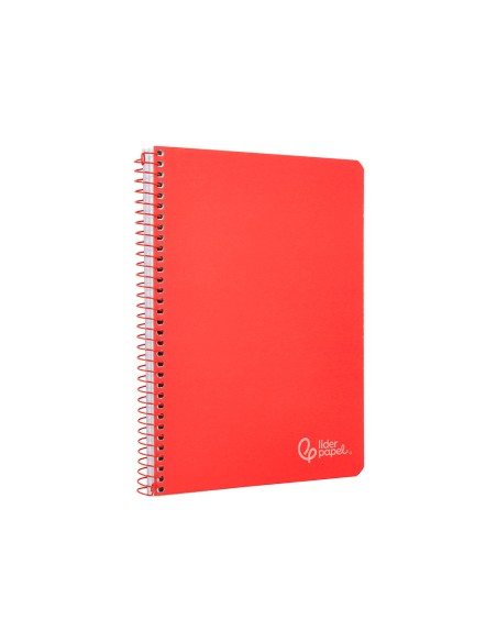 Cuaderno espiral liderpapel din a4 witty tapa dura 80h 90gr pauta 35mm con margen color rojo
