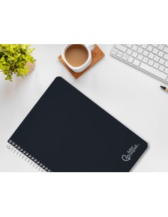 Cuaderno espiral liderpapel din a4 witty tapa dura 80h 90gr pauta 35mm con margen color negro