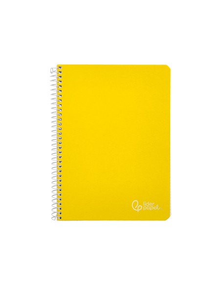 Cuaderno espiral liderpapel din a4 witty tapa dura 80h 90gr pauta 35mm con margen color amarillo