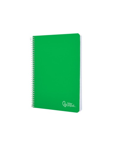Cuaderno espiral liderpapel din a4 witty tapa dura 80h 90gr pauta 25mm con margen color verde