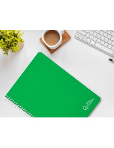 Cuaderno espiral liderpapel din a4 witty tapa dura 80h 90gr pauta 25mm con margen color verde