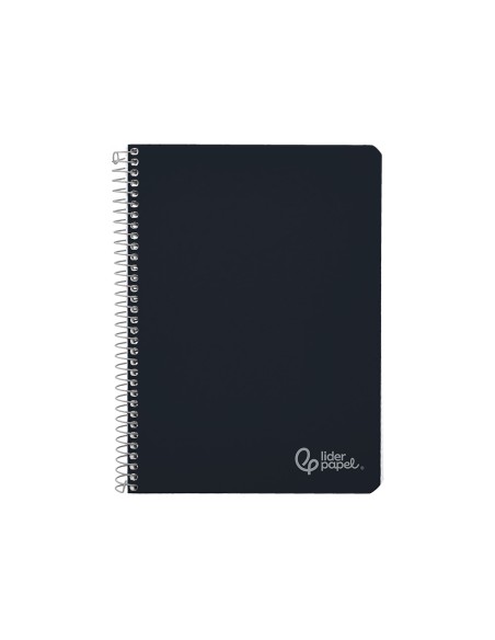 Cuaderno espiral liderpapel din a4 witty tapa dura 80h 90gr pauta 25mm con margen color negro